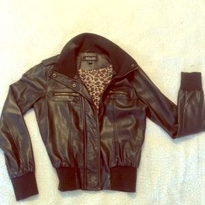 Black Faux Leather Jacket- Active USA